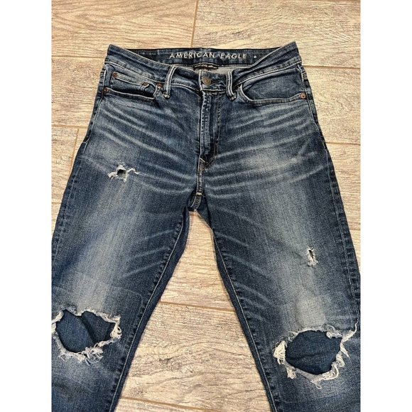 American Eagle Jeans 29 x 32 Slim Next Level Airflex Denim Destroyed 29x32 - Picture 5 of 10